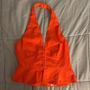 Princess Polly Bright Orange Halter Tank Top